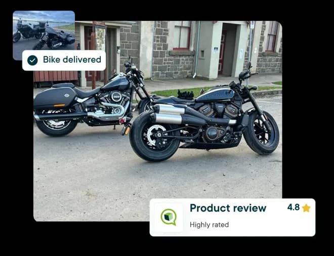 Your right to an accident replacement motorcycle at {{no cost to you}}