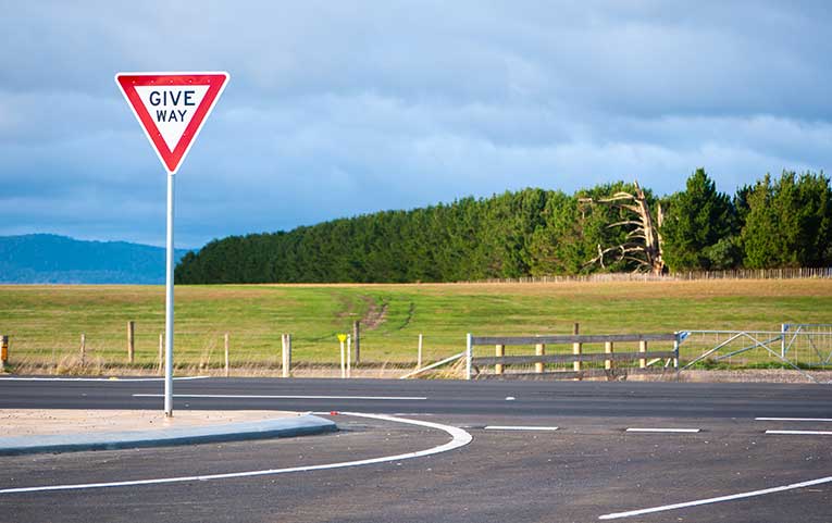 Remember to give way to vehicles approaching or already on the road you want to enter.