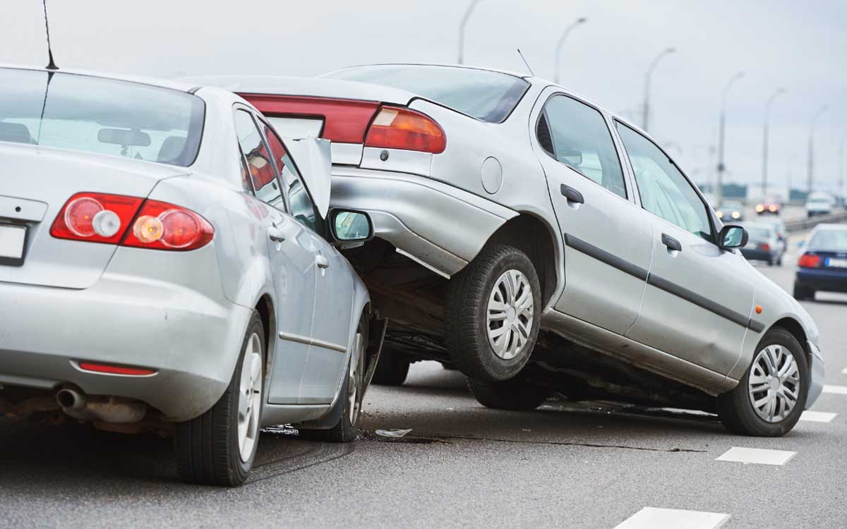 Cars crashing rear end