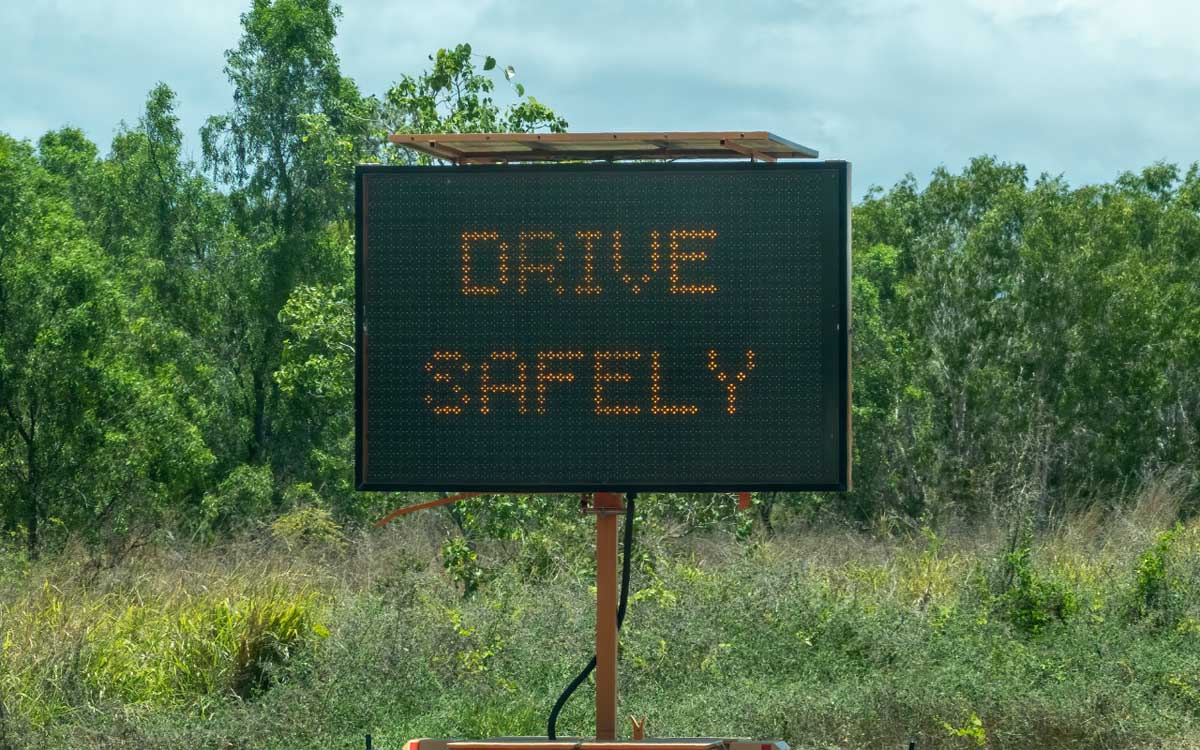 Safe Driving Sign on The Side of a Road